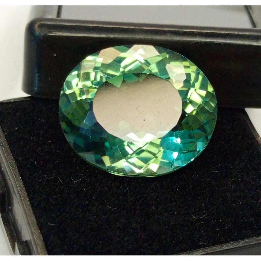 Beautiful Green Parti Sapphire Natural Oval Cut 11-13 Ct Certified Gemstone