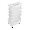 Movable Book Rack Large Capacity 5 Layer Thickened Rollers Multifunctional Movable Bookshelf for