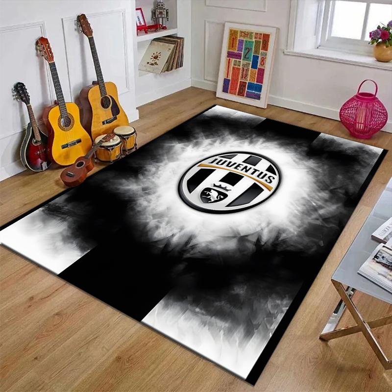 Juventus Football Polyester Carpet, Soft Indoor Mat for Office Chair, Living Room, Computer Desk - Decorative Home Office Rug Design