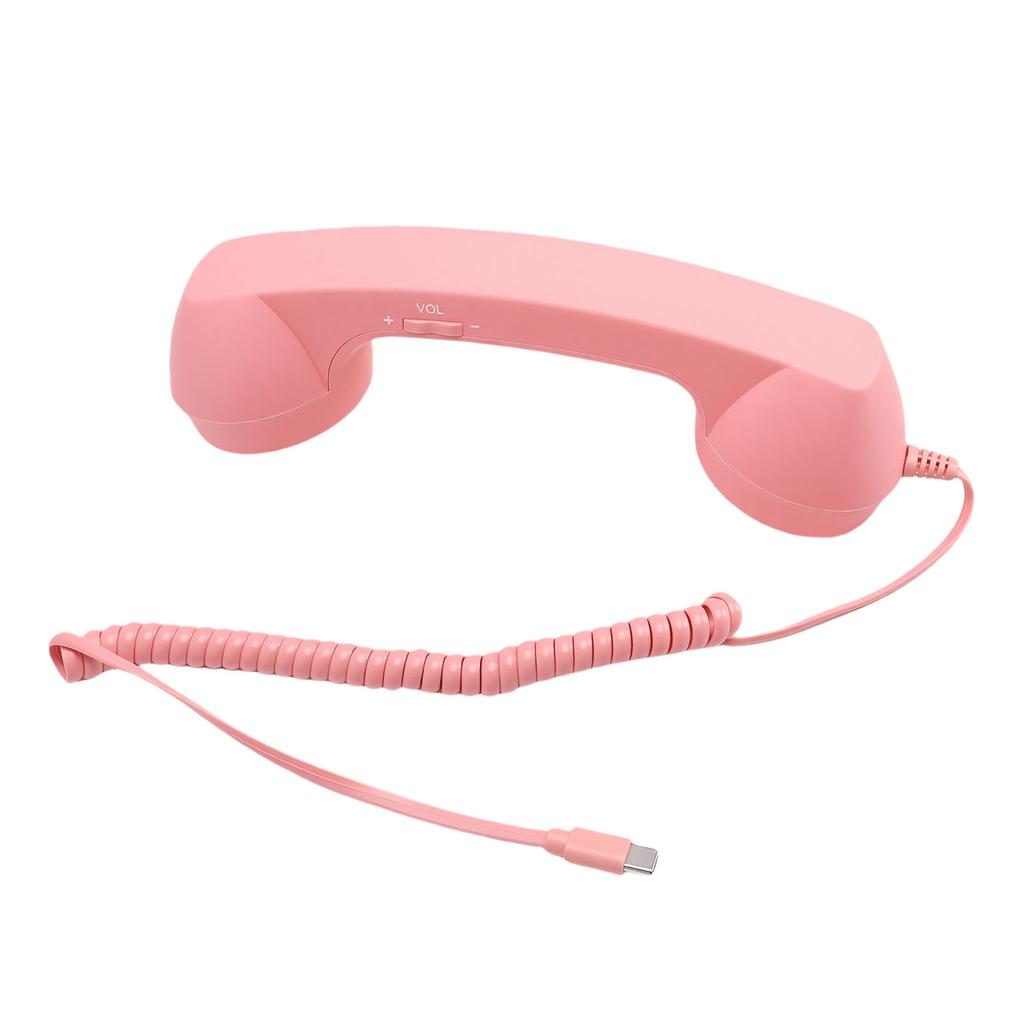 Retro-Telefonhörer Typ C Vintage Kabelgebundener Stecker in Handheld-Handy-Empfänger mit Lautsprecher und Mikrofon für Handy