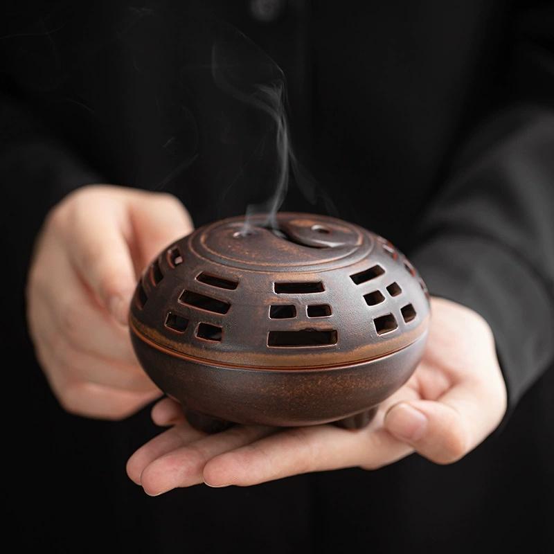 Taiji Stove Bagua Stove Hotel Living Room Decoration Creative Home Indoor Tea Ceremony Antique Ceramic Aroma Diffuser Zen Art
