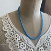 Used 647 Light Blue White Hearts and SV925 Navajo Pearl Beads Necklace