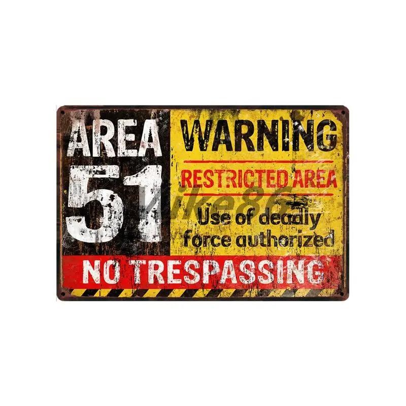 [ Mike86 ] Wanring AREA 51 I WANT TO BELIEVE UFO Aliens Metal Sign Wall Plaque Poster Custom Painting Room Decor Art LT-1695