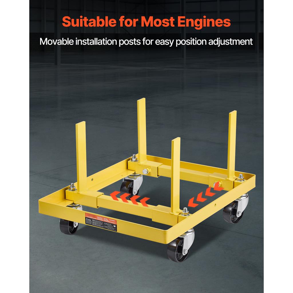 SucceBuy Engine Stand, 750 LBS Engine Motor Stand, Heavy-Duty Steel Motor Holder with 4 Swivel Casters Suitable for Most Engines