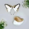 Ensemble Oreilles et Queue d'Animal en Peluche Accessoire de Costume Cosplay Mignon Bandeau Oreilles de Lapin Clip Fourrure Synthétique Douce Mode Unisexe