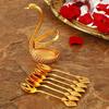 Food Grade Cutlery Spoon Set Corrosion Resistant Useful Swan Shaped Storage Holder Dinnerware