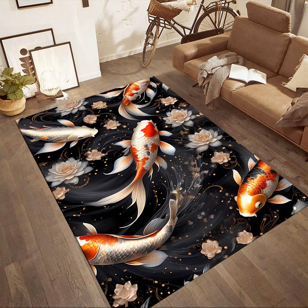 Tappetini Simbolismo Pesce d'Oro per Soggiorno, Camera da Letto e Decorazione della Stanza Sono Adatti per Regali.