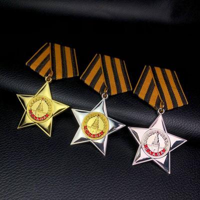 Soviet Medal of Glory, Five Pointed Star Metal Brooch, Foreign Souvenir Badge, Brooch pin,Commemorative Medal