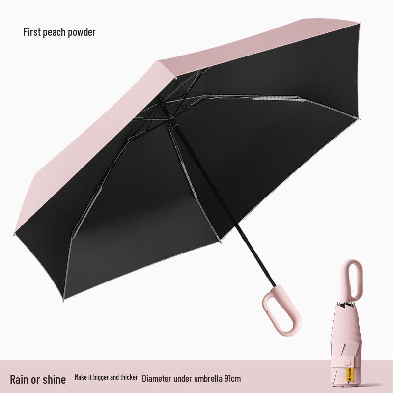 Douyin Popular Portable Round Five-Fold UV Protection Dual-Use Umbrella