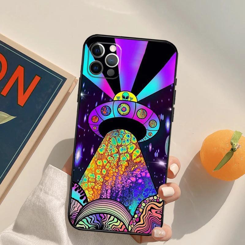 Applicable to iPhone12 Mini mobile phone case aesthetics, cartoon, alien, space mobile phone case sent on behalf of