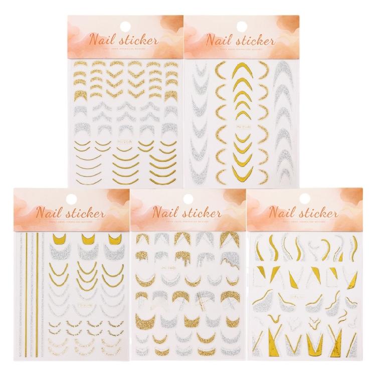 3D French Line Nail Art Stickers,Adhesive Nail Art Decals French Nail Stickers Decals Nail Art Supplies for Women Girls 1