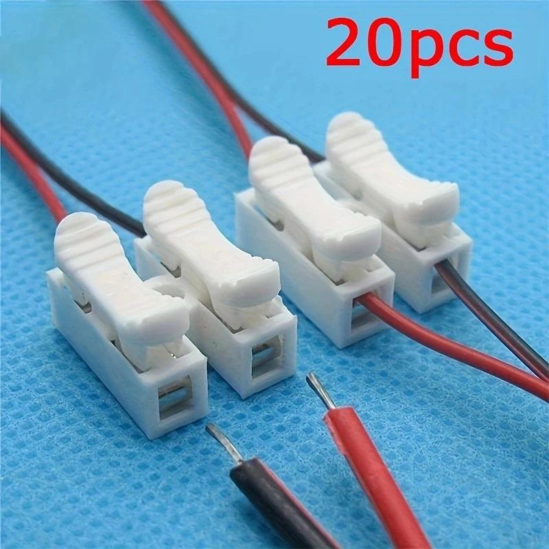 

20pcs No Solding Welding Quick 2P Cable Wire Connector No Screw Terminal Block Spring Clamp 2P