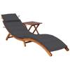 Day and Night - Day and Night Garden Lounger with Table and Cushion In Solid Acacia Wood