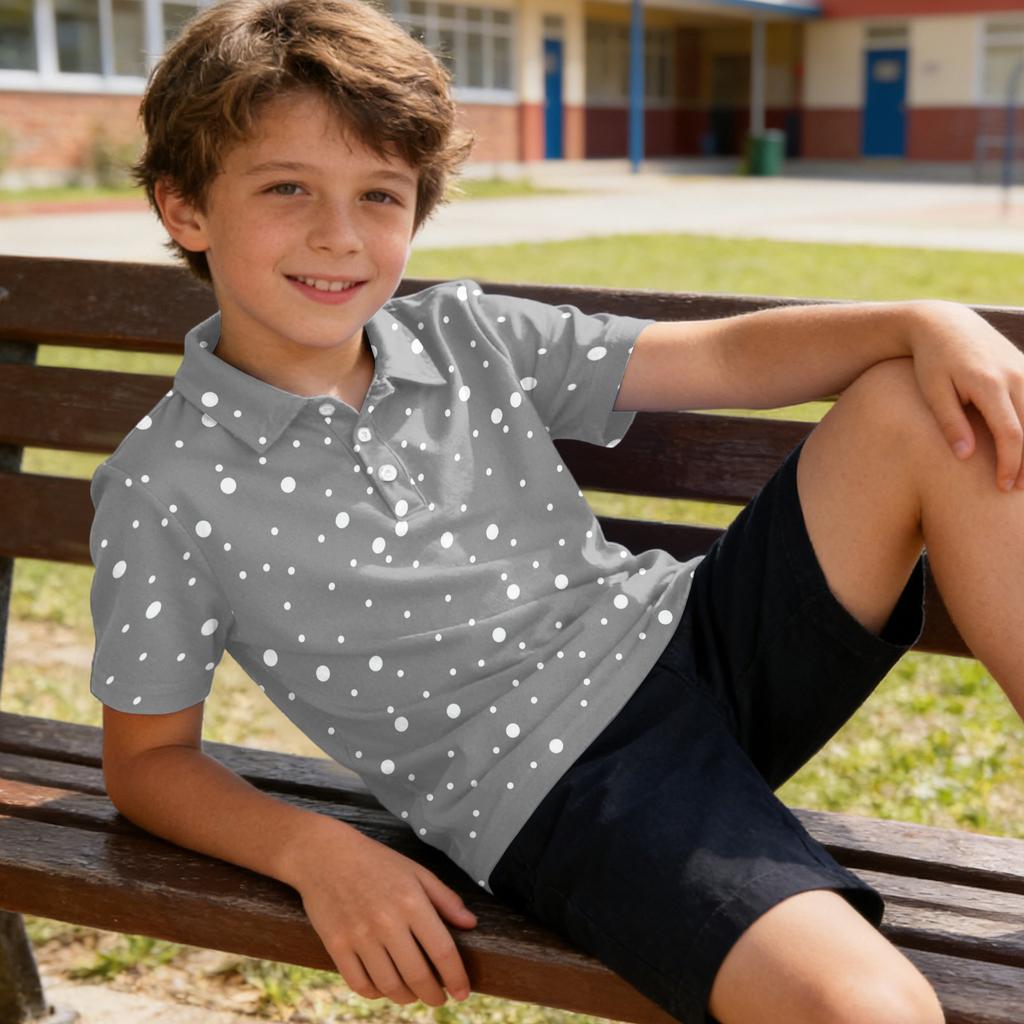 Chemise à Manches Courtes pour Enfants Chemises d'Uniforme Scolaire pour Garçons