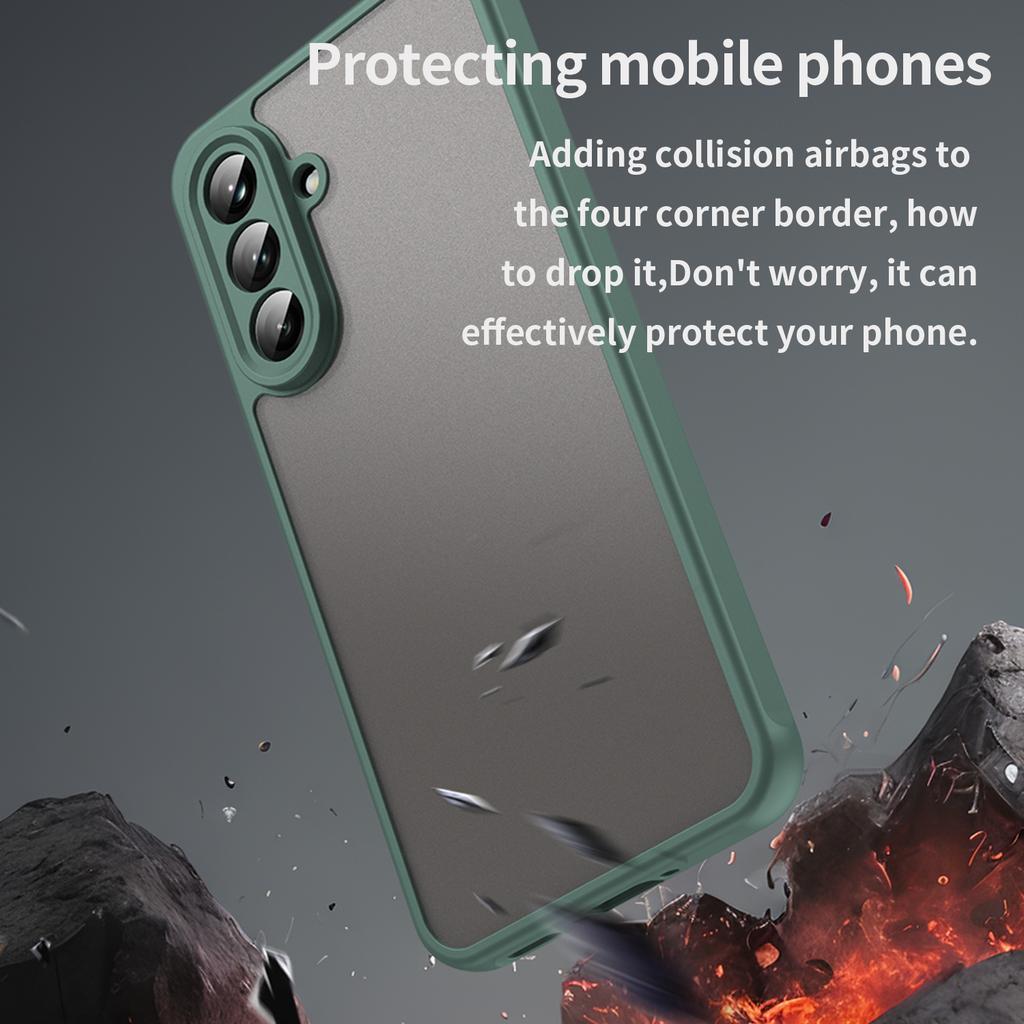 Etui do telefonu Samsung Galaxy A56 5G Odporne na upadki Poduszki powietrzne Matowe Półprzezroczyste PC + TPU Tylna pokrywa