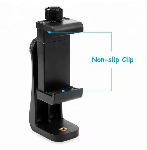 360 Degree Rotating Desk Tripod Adapter Adjustable Phone Clip Stand for Mobile for Sports Usage