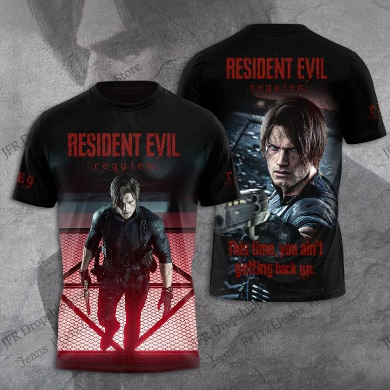 Nuova T-shirt Stampata 3D Anime Resident Evil Uomo Donna Moda Estiva Casual Vintage Manica Corta Top Magliette Abbigliamento Bambini