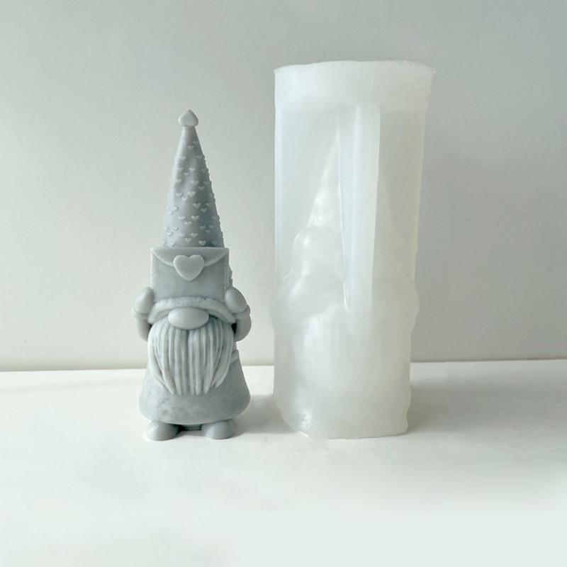 Valentine Silicone Gnome Mold Cute Aromatherapy Candle Mold Epoxy Dwarf Plaster Mold for DIY Soap Present Candle Making