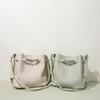 New lychee pattern bucket bag fashionable women's messenger bag women's solid color fashionable versatile leather shoulder armpit bag