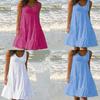 Stylish Women's Holiday Summer Solid Sleeveless Party Beach Loose Short Dress Sundress For Effortless Elegance