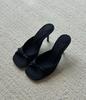 Fashion Slipper Mules Low High Heels Shoes 2024 Summer Best Street Look Females Square Head Open Toe Bow Strappy Sandals Women