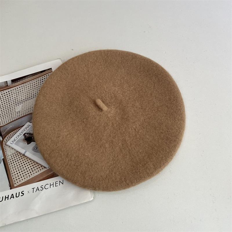 Bow Beret Women's Autumn and Winter Woolen Versatile Trend Retro Painter Hat