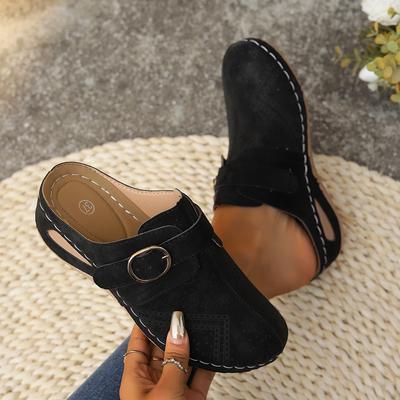 Women Slippers 2024 New Summer Fashion Closed Toe Platform Slippers Sandals Ladies Vintage Slides Women Wedge Slippers Shoes