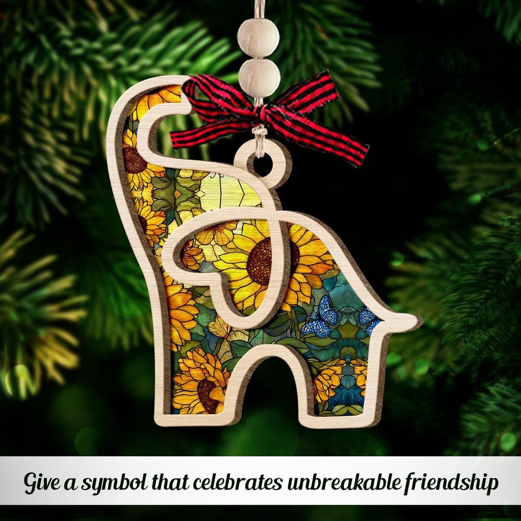 Friendship Elephant Gifts for Women 2025 - Sisterhood Bestie Ornament, Elegant Birthday Gifts for Sisters Siblings, Unique Ornaments for Tree Decor,