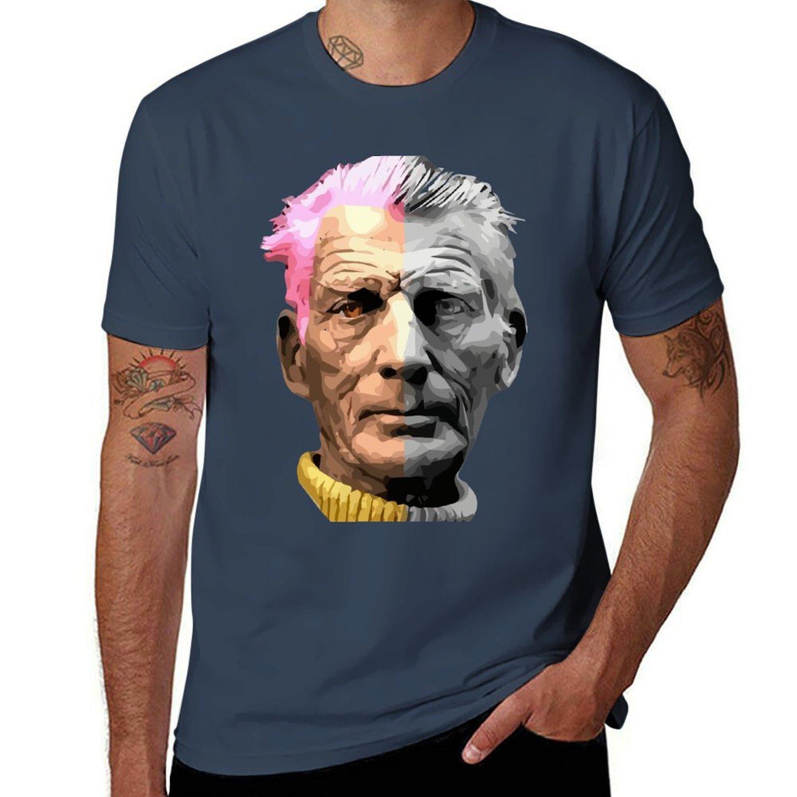 Samuel Beckett Iconic Photo Punked Tshirt Sports Casual Breathable Tee Shirt S