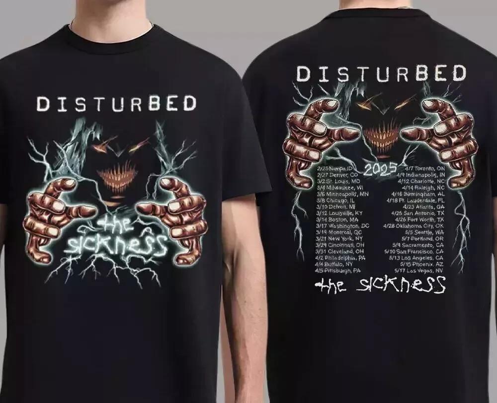 Disturbed The Game Sickness 25 Tour Two Sides Unisex Tričko Velikost S-5XL Unisex Tričko