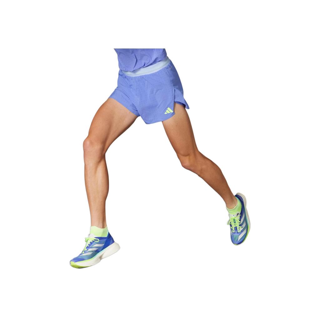Adidas Adizero Running Split Shorts Logo Color Block Slim Fit Shorts Men Shorts Purple IX2812