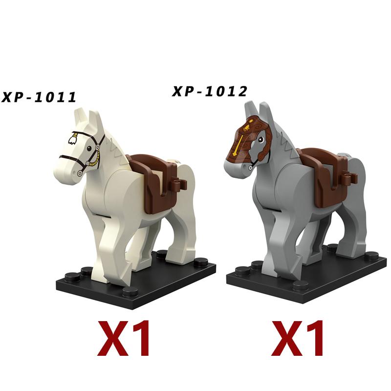 Medieval Soldier Figures Building Block War Horse Jungle Adventure Beast War Wolf Military Waffen Helmet  Armor Sets Blocks Toys