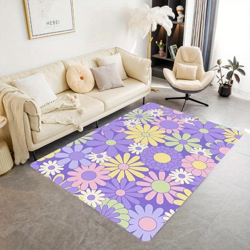 

Daisy Flower Pattern Rug Floral Print Floor Mat Carpet Suitable Home Decor Room Bedroom Living Room Reading Bedside Accessories 40x60cm