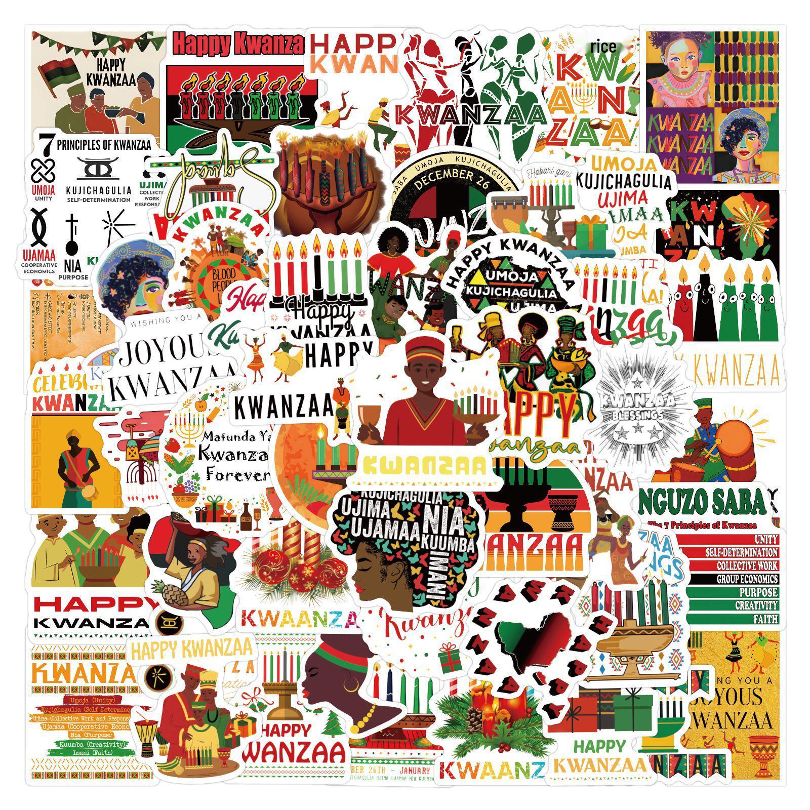 120 Kwanzaa Festival Graffiti Stickers: Creative DIY Journal Pack