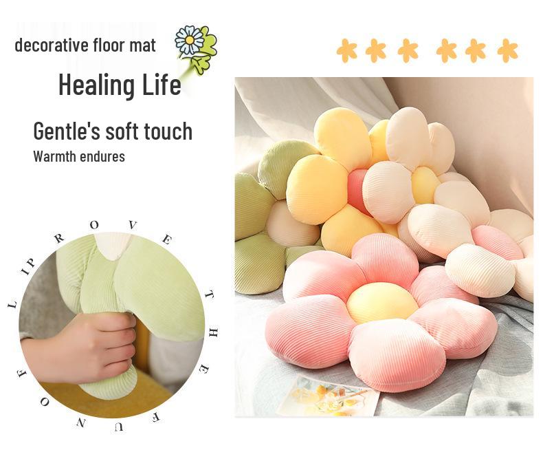 Nordic Daisy Plush Throw Pillow - Flower Petal Cushion for Sofa, Bay Window, or Floor.