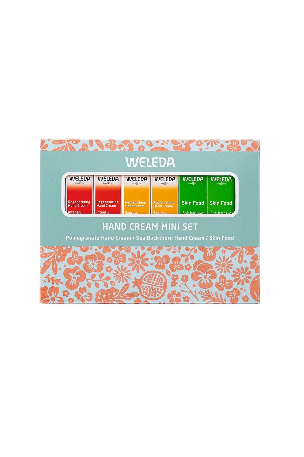 

WELEDA Hand Cream Mini Set Gift Naturally Derived Organic Ingredients [Official] (6 Mini-Size Bottles) Set, білий