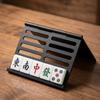 Foldable Mahjong Tile Holder Stand Adjustable Slotted Game Card Rack Organizer for Tabletop Use Durable Plastic Material Compact Design