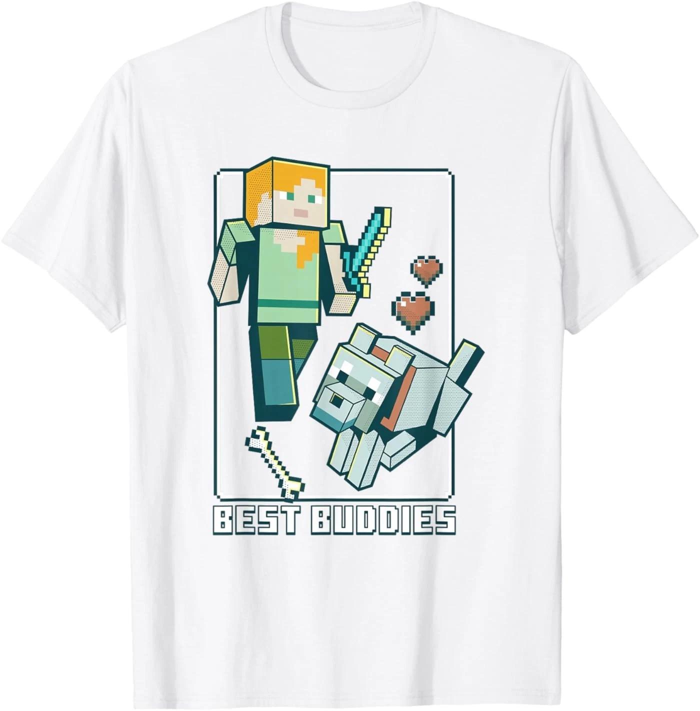 Minecraft Alex and Wolf Best Buddies T-Shirt L