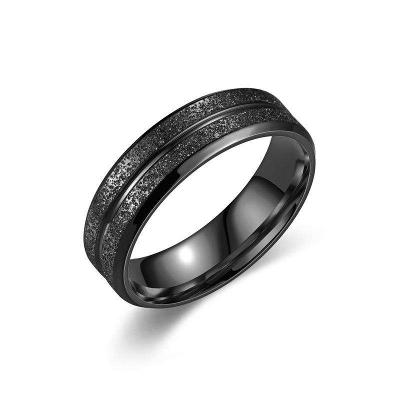 Frosted Titanium Steel Men's Fashion Ring – Stylish Cross-border Couple Jewelry