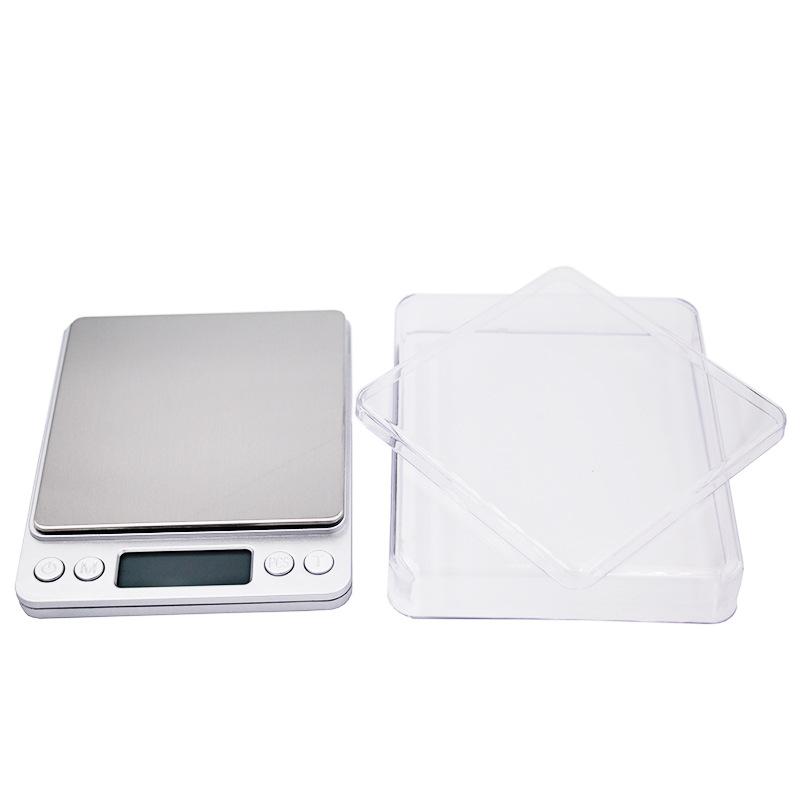 Balance Numérique Balances Électroniques 3kg 0.1g Étui de Poche Balance à Bijoux Balance Alimentaire de Cuisine Argenté Avec 2 Plateaux