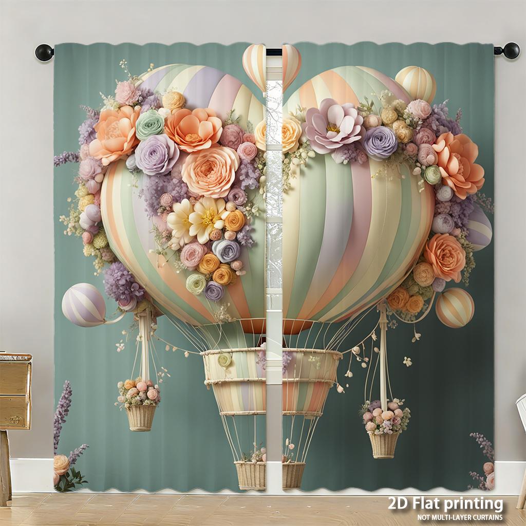 Piece Set High Definition Digital Printed Curtainstropicalfloralpatternbirdsorangegreenhome Decoration Style Curtain Made Of Polyester