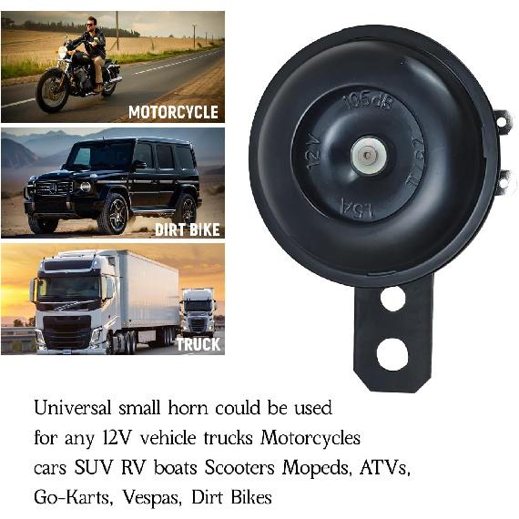 Waterproof Motorcycle Horn Motorcycle Universal Car Loud Speaker 12V 105 DB Mini Air Horn Loud Electric Horn For Bicycle, Scooter, ATV, Motorcycle,