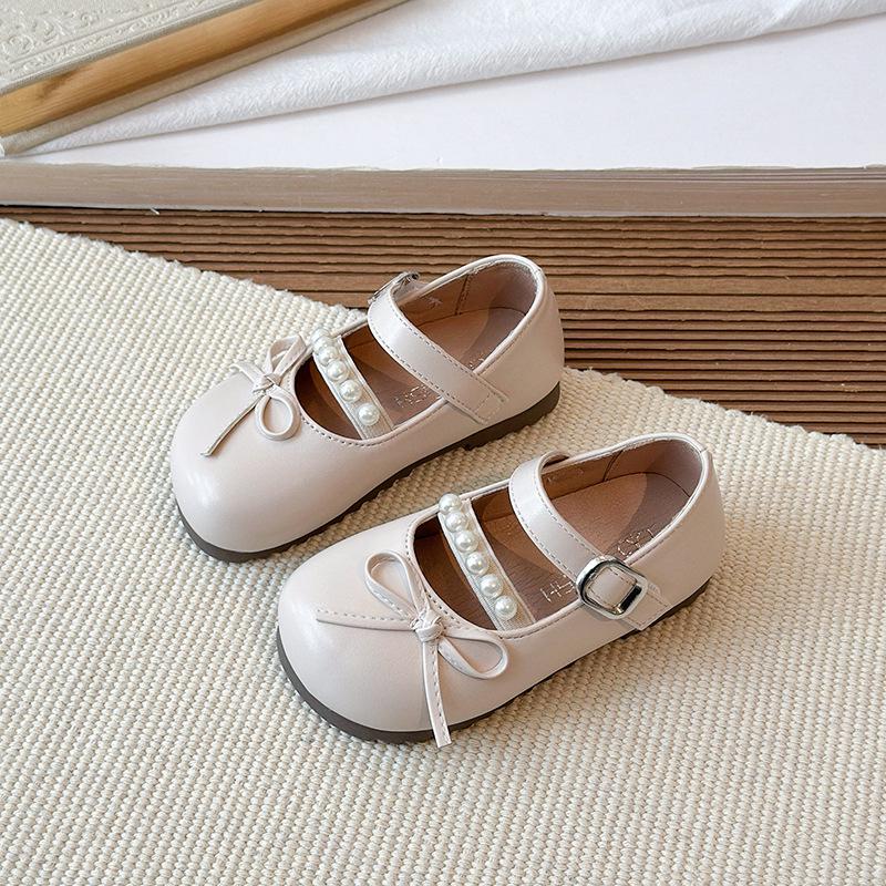 Girls' Leather Doll Bow Princess Shoes - Spring/Autumn 2026 Collection