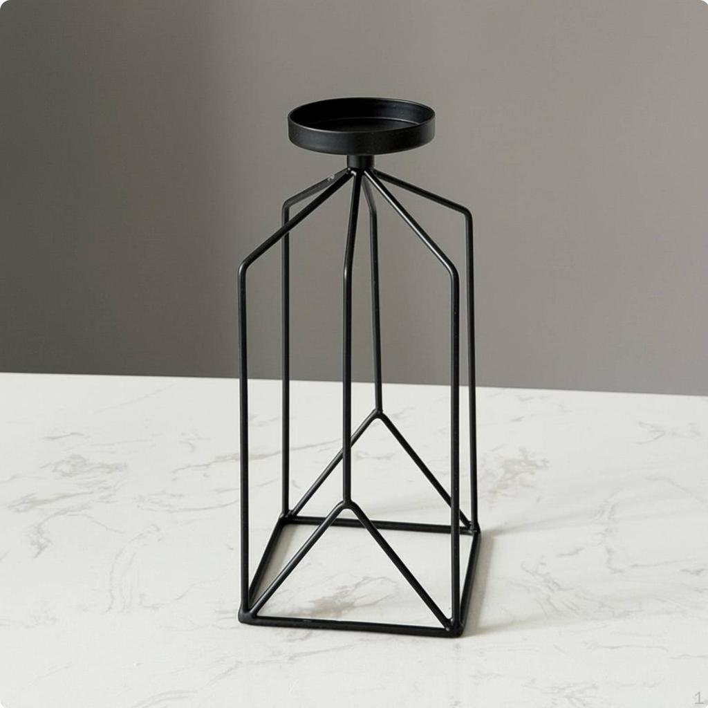 Iron Art Candle Holder Romantic Atmosphere Nordic Candlestick Minimalist Geometric Metal