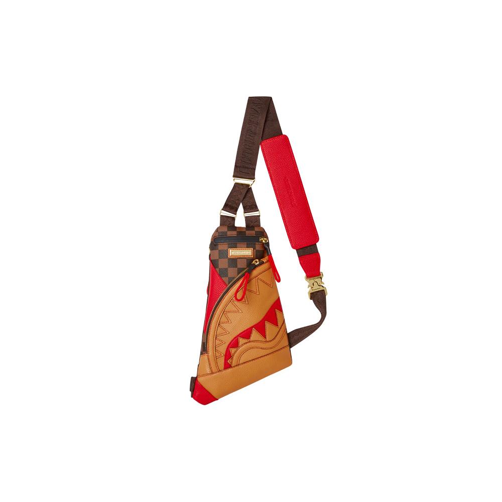 New SPRAYGROUND PVC Sling Bag Medium Unisex Brown W0836301