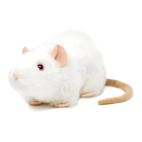 [VIAHART] White Rat Wily Plush Toy Fancy Rat White S Size (Approx. 18cm) Fluffy Mouse Toy Washable and Safe [Parallel Import]