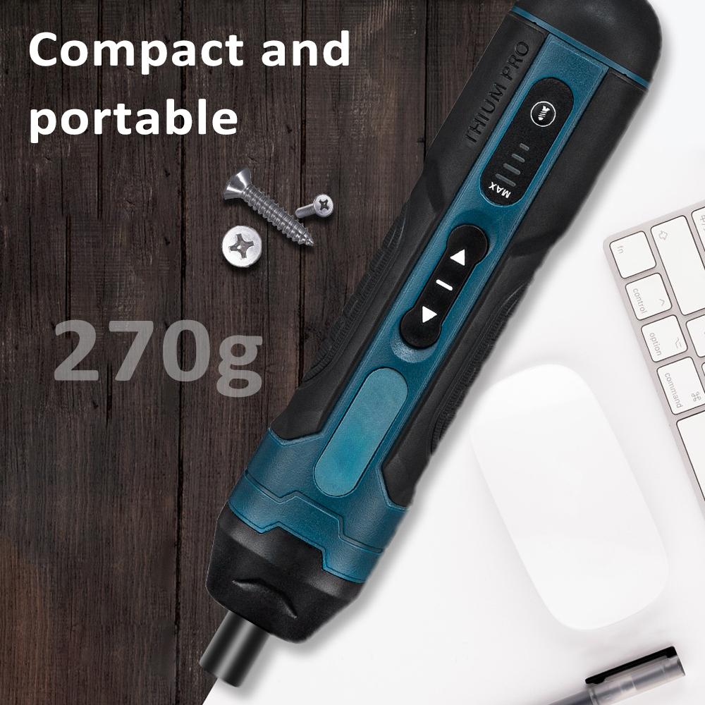 Cordless Electric Screwdriver Sets 105pack 3.6V 5Nm USB Rechargeable LED Light 4 Gear Torque Adjustment for Home Instrument Installation