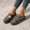 Bohemian Lace Print Decorative Women's Snow Boots Ethnic Style Autumn and Winter Thick-soled Short Tube Warm and Comfortable Cotton Shoes