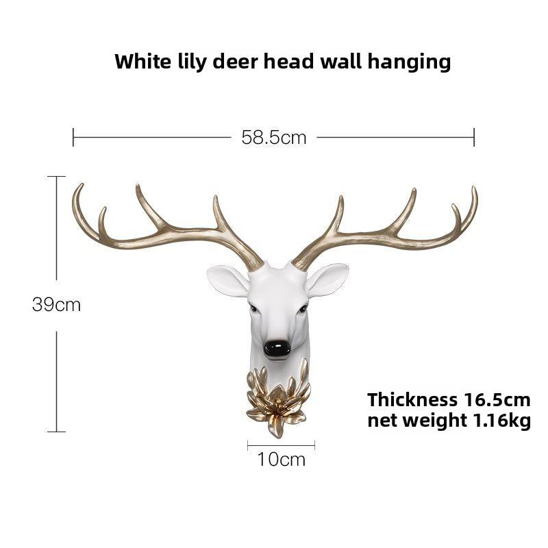 BEPAN Resin decorative items, American-style living room TV background wall decorations, wealth-attracting deer head wall hangers
