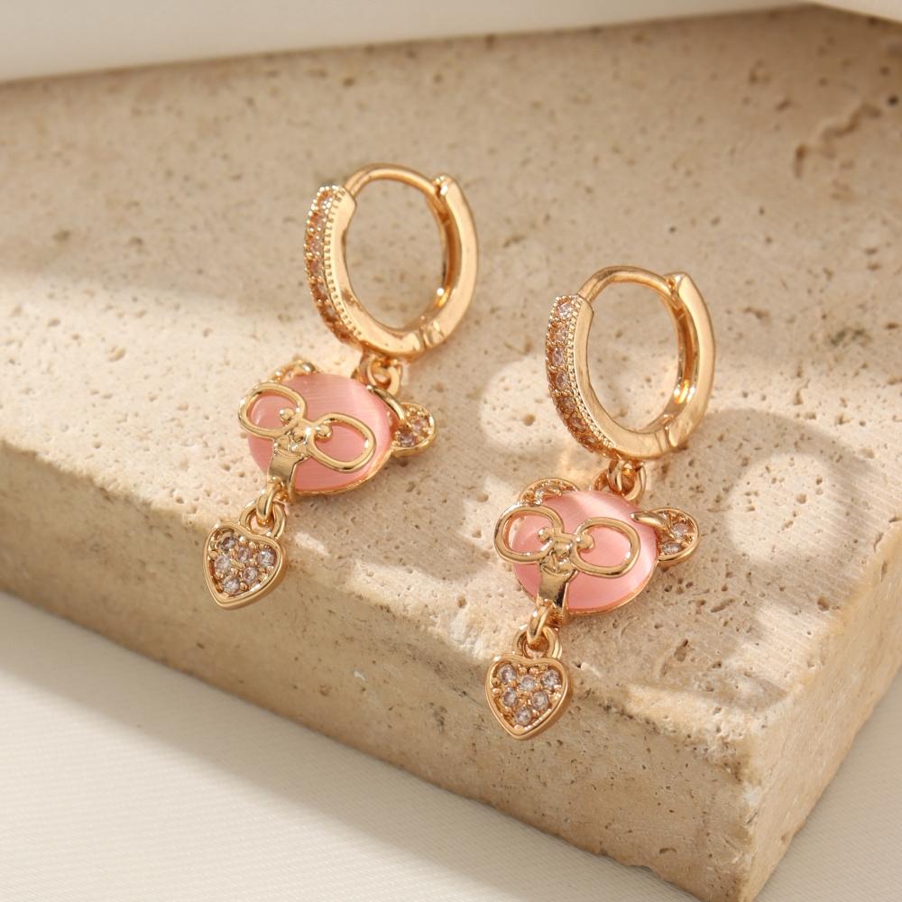 

1 пара модных серег-подвесок с лисами для женщин, украшения с кубическим цирконием, повседневные аксессуары для свадьбы и вечеринки золотой